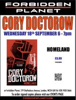 [Cory Doctorow Signing Homeland (Product Image)]