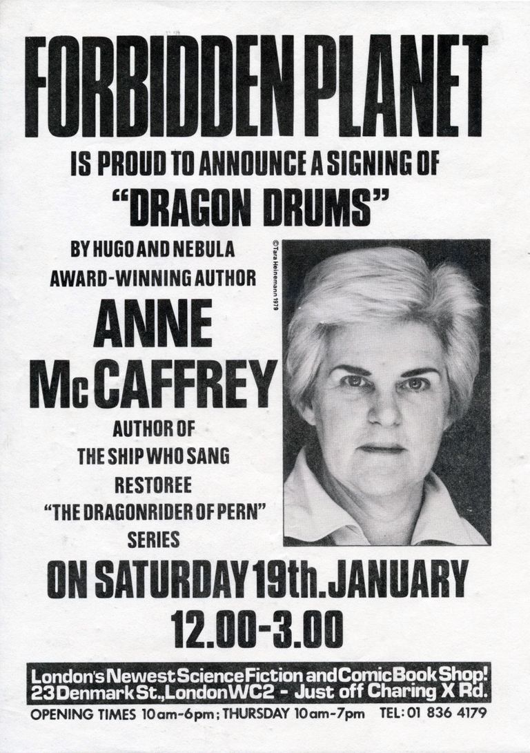 Anne McCaffrey Signing Dragon Drums