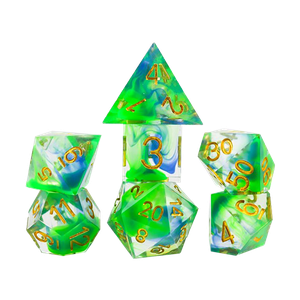 [Sirius Dice: Polyhedral Dice Set: Sharp Cyprus (Product Image)]