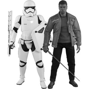 [Star Wars: The Force Awakens: Hot Toys Deluxe Action Figure Set: Finn & First Order Riot Control Stormtrooper (Product Image)]