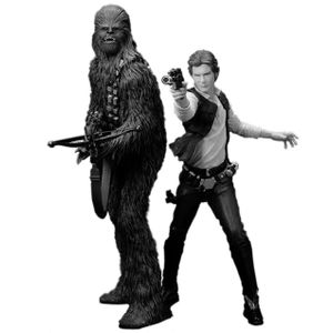 [Star Wars: Kotobukiya ARTFX+ Statue: Han Solo & Chewbacca: A New Hope (Product Image)]