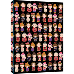[Cute Kokeshi Dolls: Paperback Journal With Pocket (Product Image)]