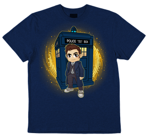[Doctor Who: T-Shirt: The Fourteenth Doctor & TARDIS By Kelly Yates (Forbidden Planet SDCC 2023 Exclusive) (Product Image)]