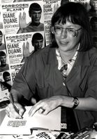 [Diane Duane signing Spock's World (Product Image)]