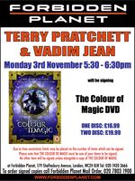 [Terry Pratchett and Vadim Jean Signing The Colour of Magic DVD (Product Image)]
