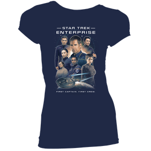 [Star Trek: Enterprise: Women's Fit T-Shirt: Crew & Badge (Product Image)]